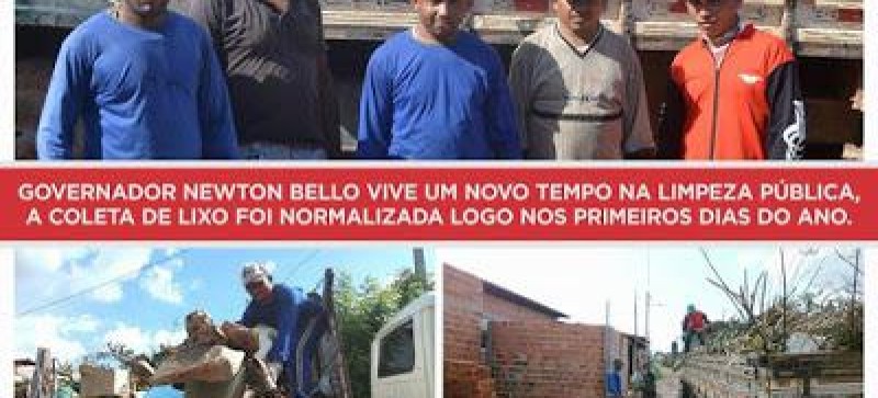 PREFEITURA DE NEWTON BELLO NA NOVA GESTÃO ROBERTO DO POSTO REALIZA OPERAÇÃO CIDADE LIMPA