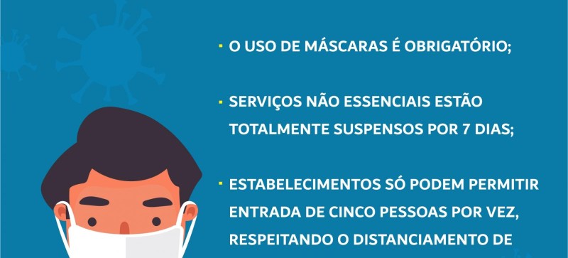 Decreto estabelece uso obrigatório de máscaras e suspensão de serviços não essenciais em Maracaçumé