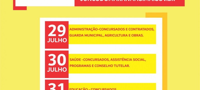 Confira o calendário de pagamentos da Prefeitura de Junco do Maranhão para o salário de julho