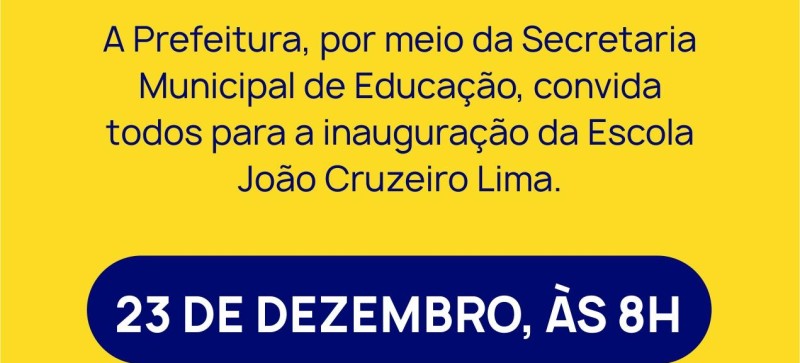 Prefeitura de Maracaçumé vai inaugurar escola com nome em homenagem ao Professor João Cruzeiro