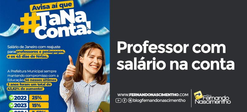 Prefeitura de Centro Novo do Maranhão confirma reajuste salarial dos professores efetivos