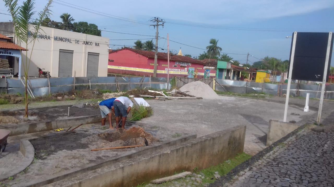 Prefeitura retoma obra e mais uma praça será inaugurada em Junco do Maranhão