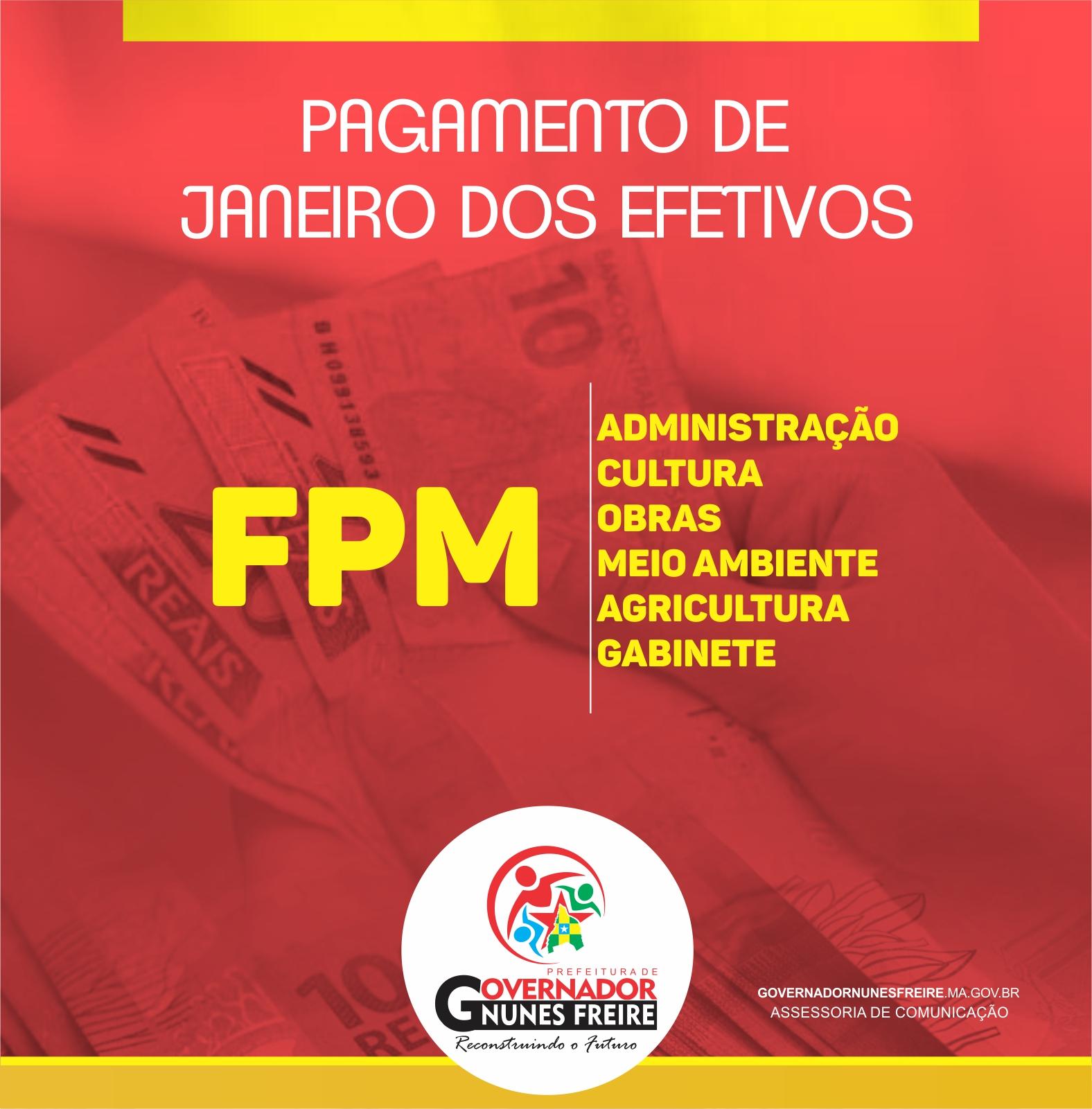 Governador Nunes Freire: pagamento do salário de janeiro dos servidores efetivos