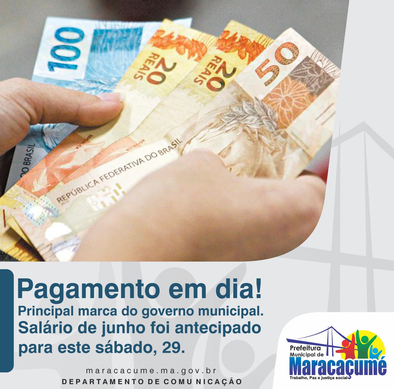 Prefeitura de Maracaçumé antecipa salário de junho de todos os efetivos
