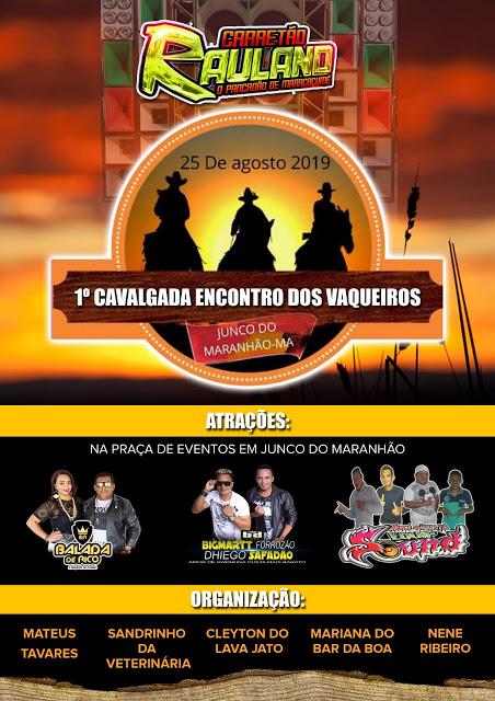Cavalgada Encontros dos Amigos acontece neste domingo (25) em Junco do Maranhão.