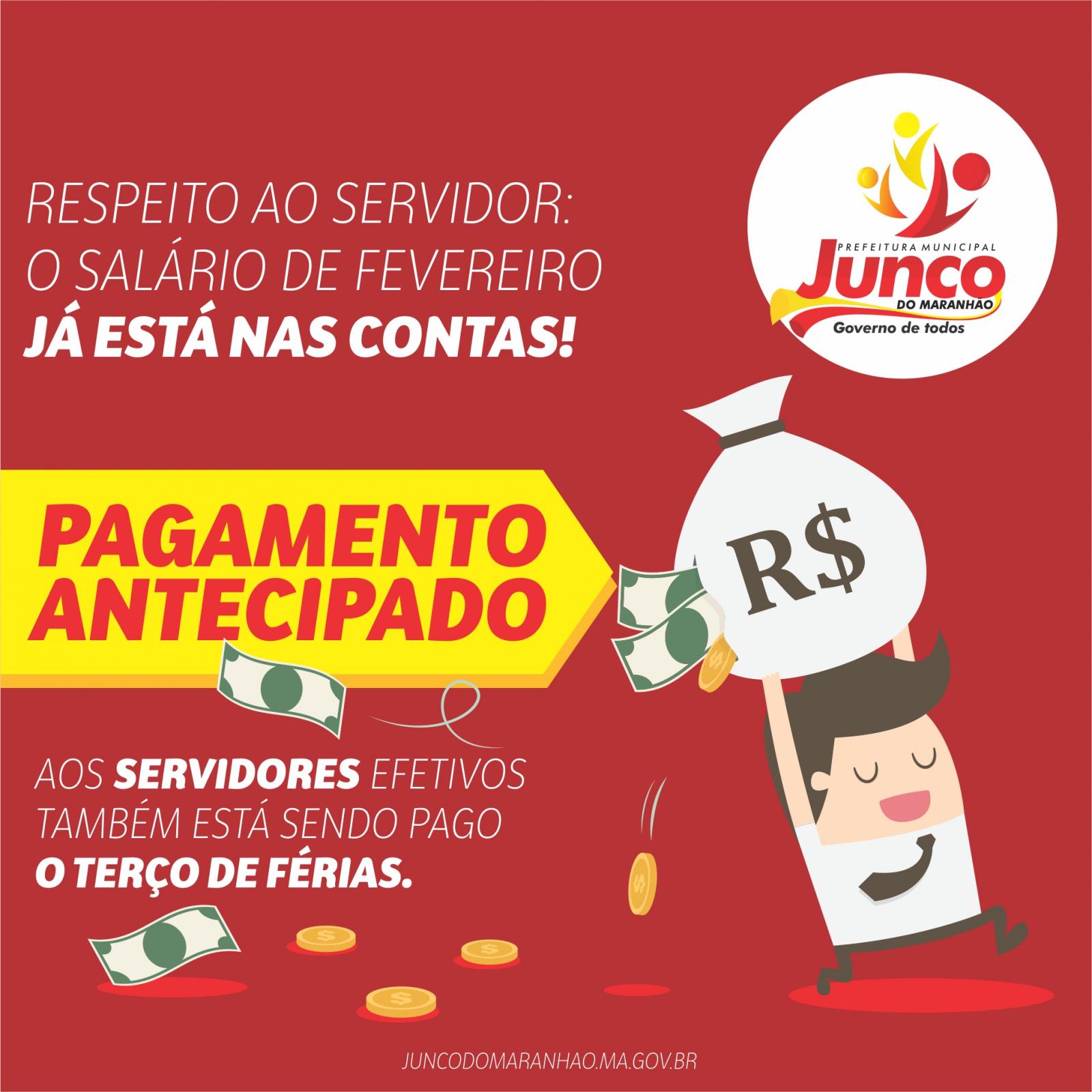 DINHEIRO NAS CONTAS: Prefeito Antonio Filho determinou o pagamento de todos os funcionários com terço de férias para efetivos