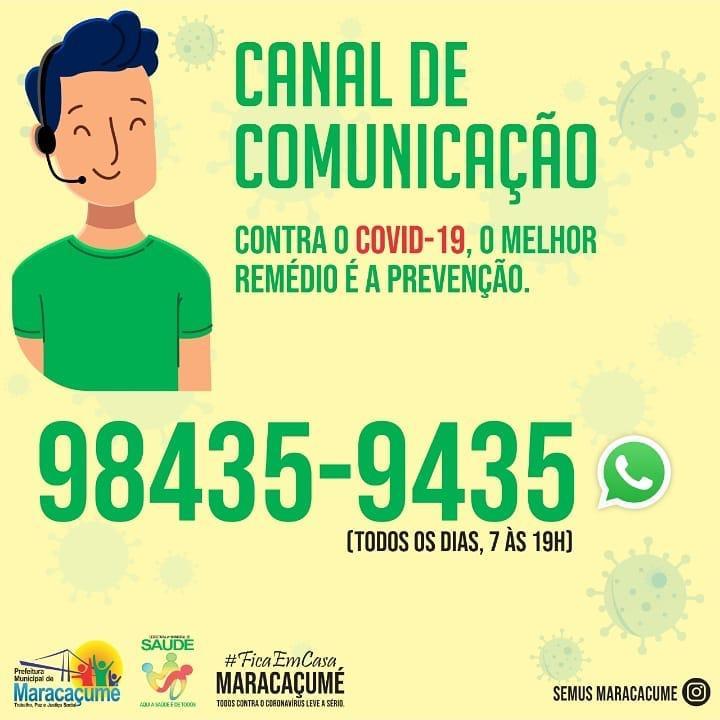 Maracaçumeenses contam com número para informar sobre pessoas que chegaram de viagem no município