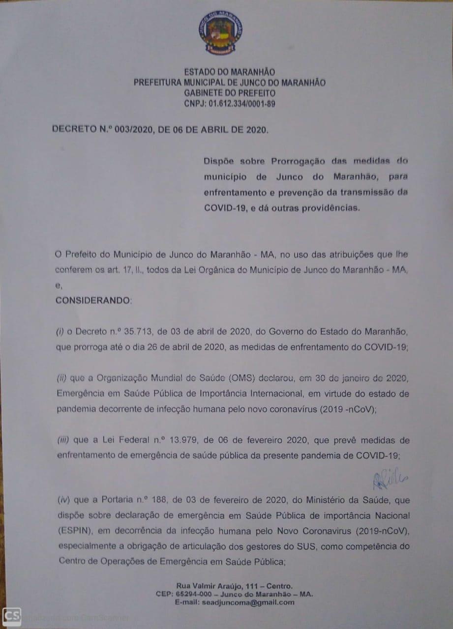 Mídia marrom tenta diminuir as ações já realizadas pela Prefeitura de Junco para o enfrentamento do novo coronavírus