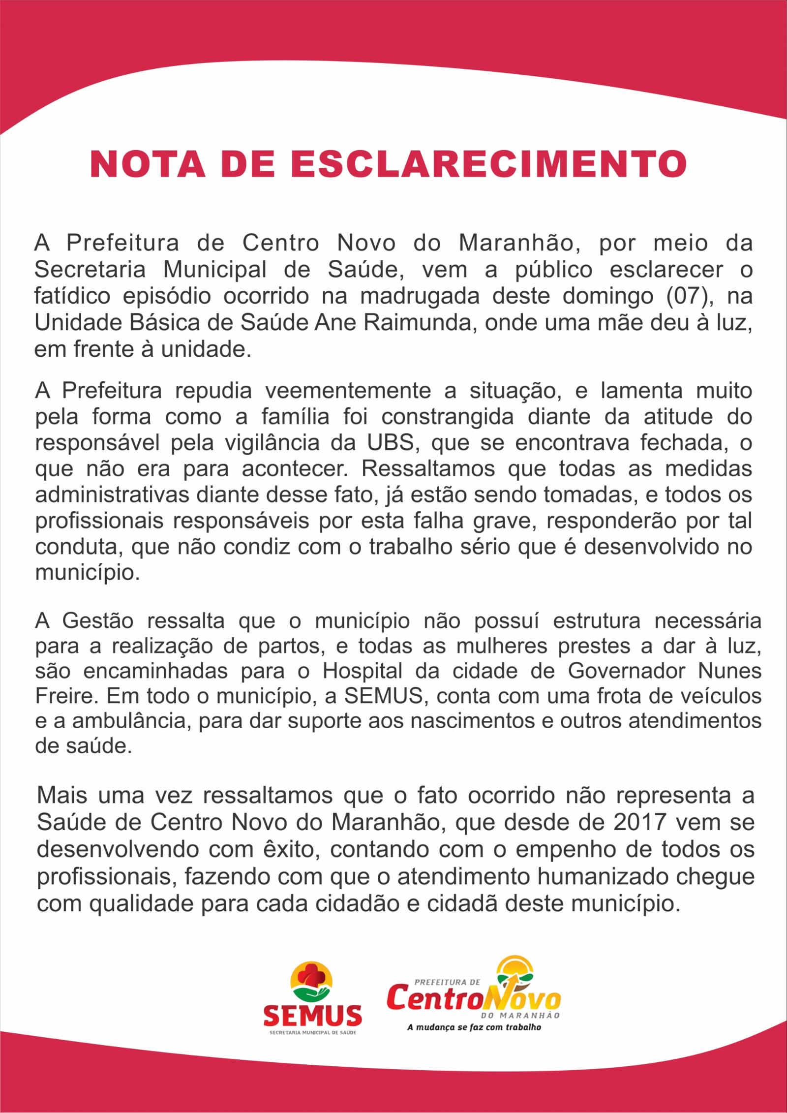 Prefeitura de Centro Novo do Maranhão tenta explicar o inexplicável