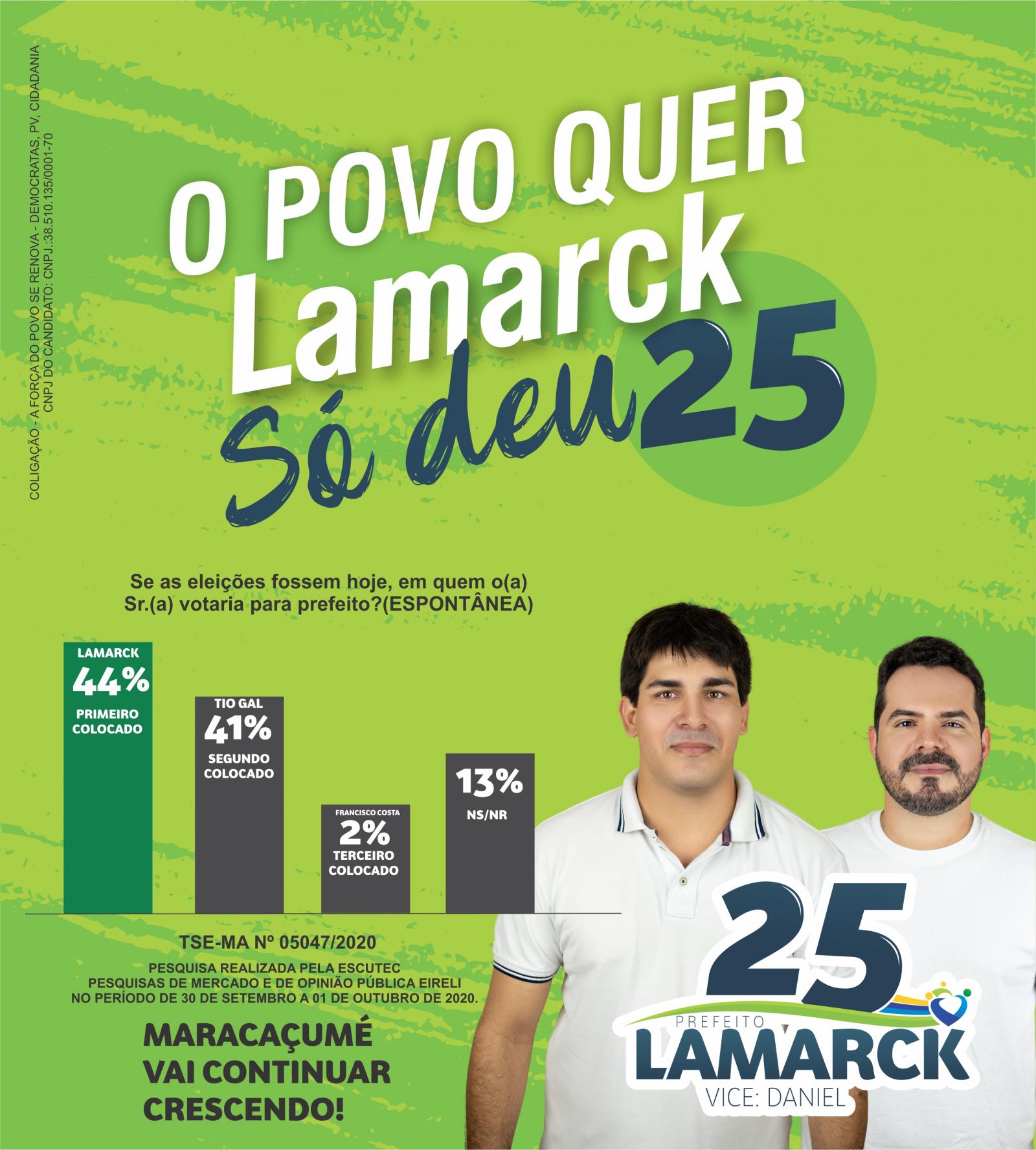 Pesquisa confirma Lamarck como futuro prefeito de Maracaçumé