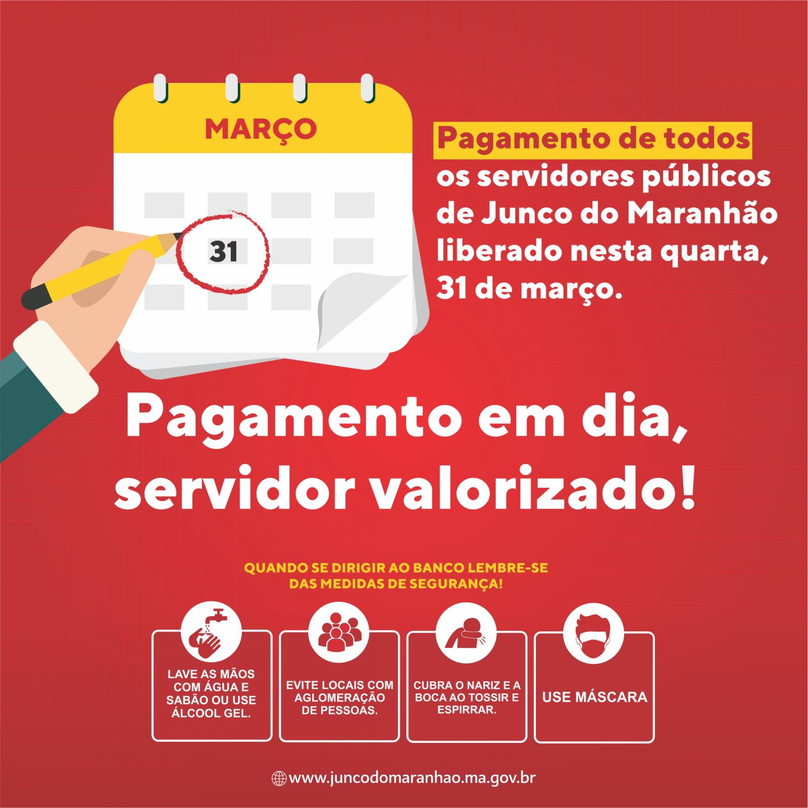 Prefeitura de Junco pagará salário referente a março para todos os servidores nesta quarta-feira, 31