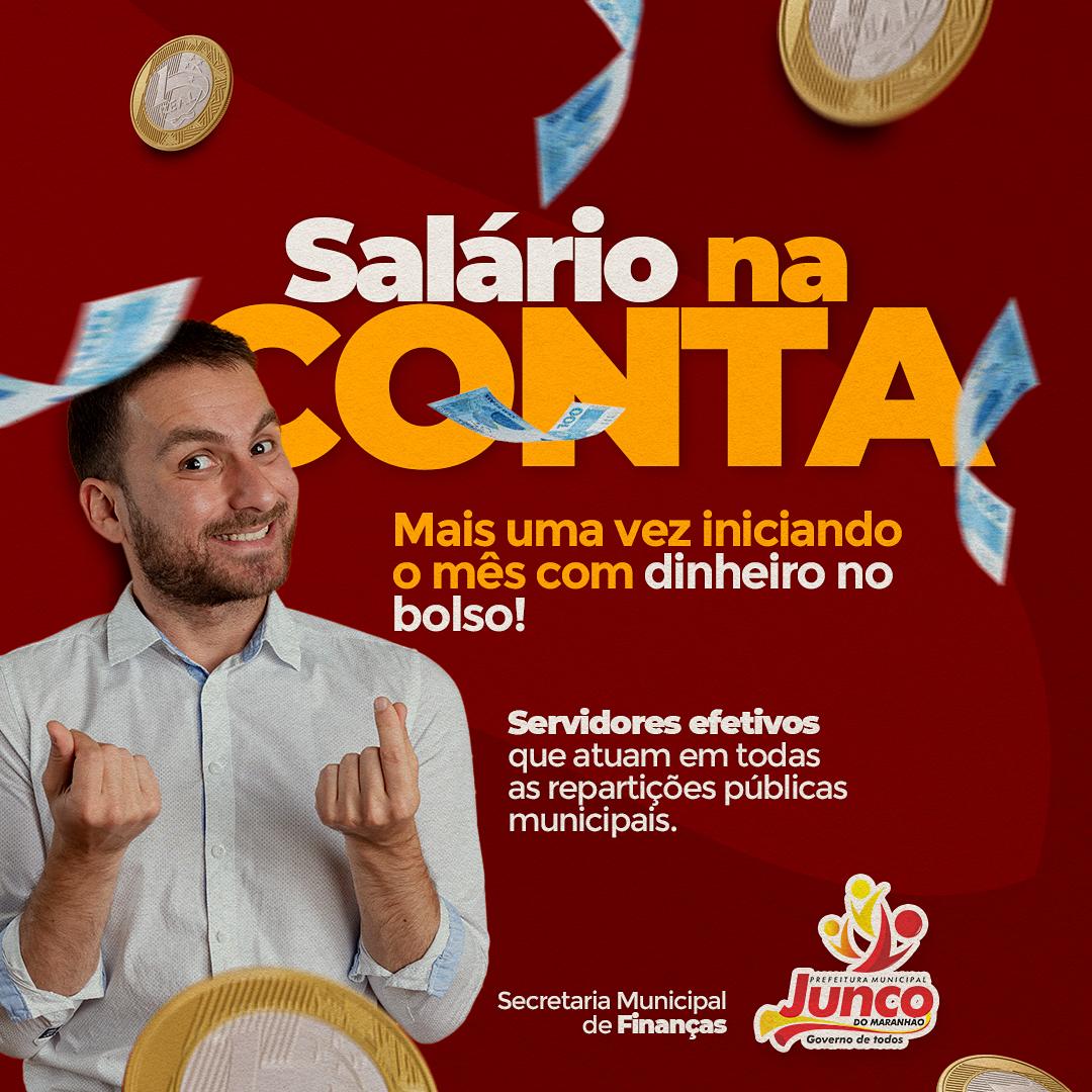 Pagamento de julho nas contas dos servidores de Junco do Maranhão